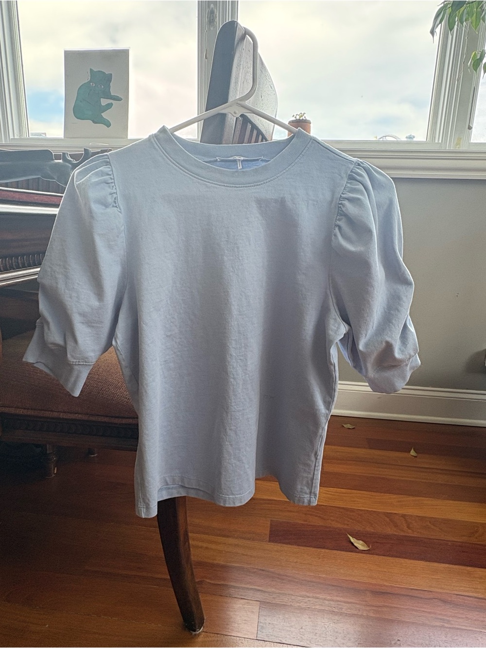 Frame Light Blue Puff Sleeve Tee